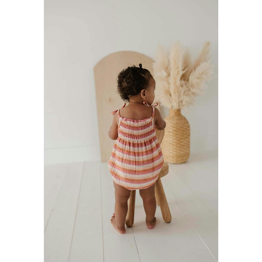 Tie-Smocked Bodysuit Sunset