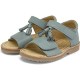 Flo Leather Velcro Tassel Sandal, Green