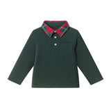 Infant Plaid Collar Polo & Pant Set | Green