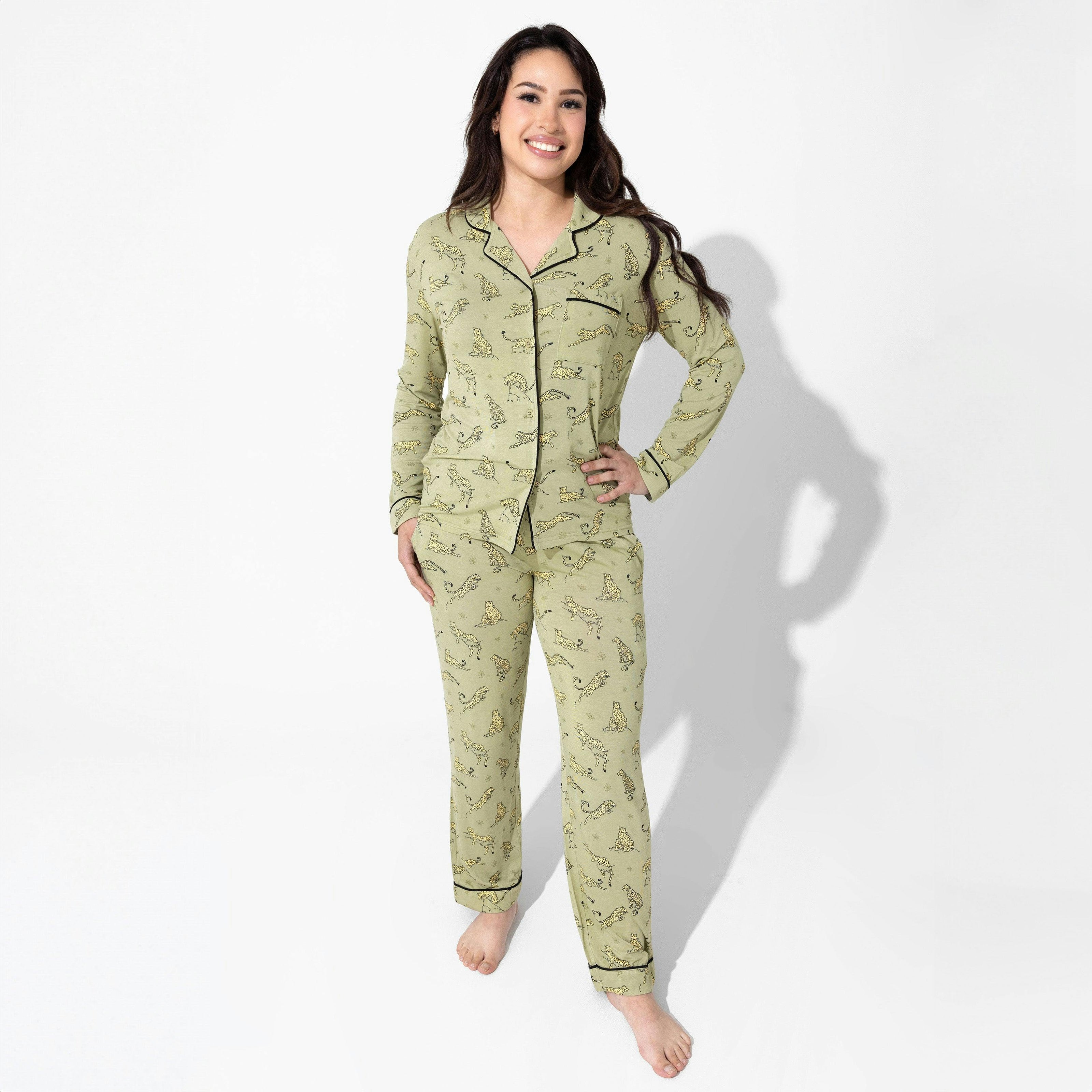 Sage & Spots Leopard Bamboo Women's Pajama Set