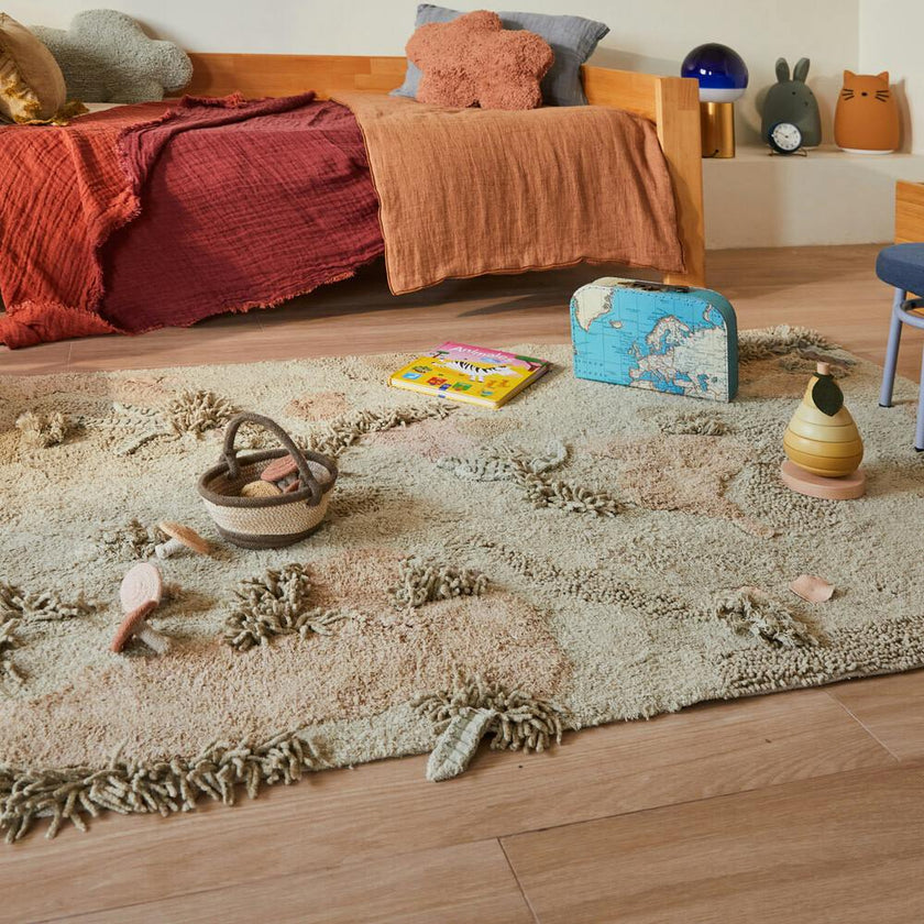 Mushroom Forest Rectangular Washable Play Rug