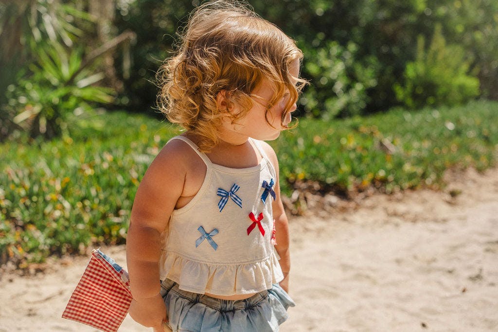 Ruffle Bloomer Set in Denim