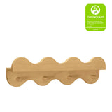 Lido Wave Bookshelf with Hooks in Honey