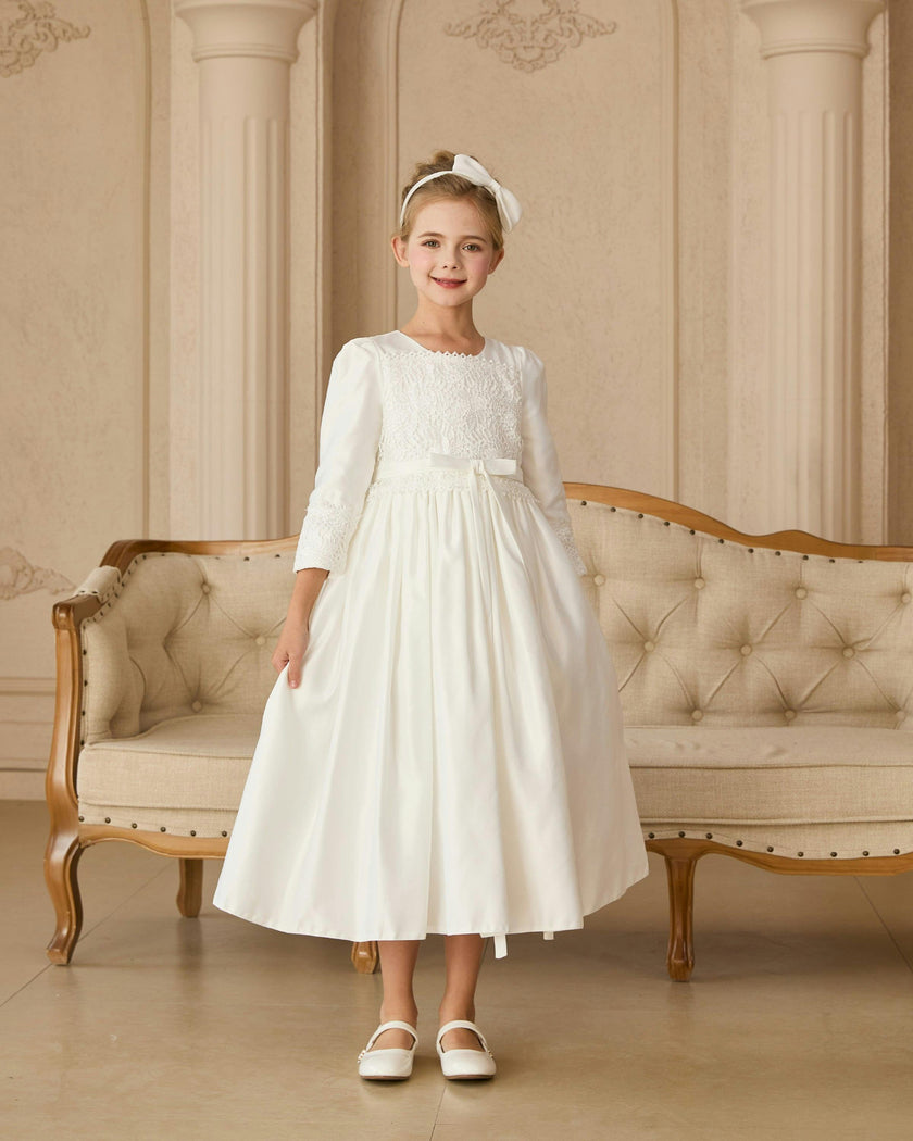 White Marindel Lace & Tulle Dress