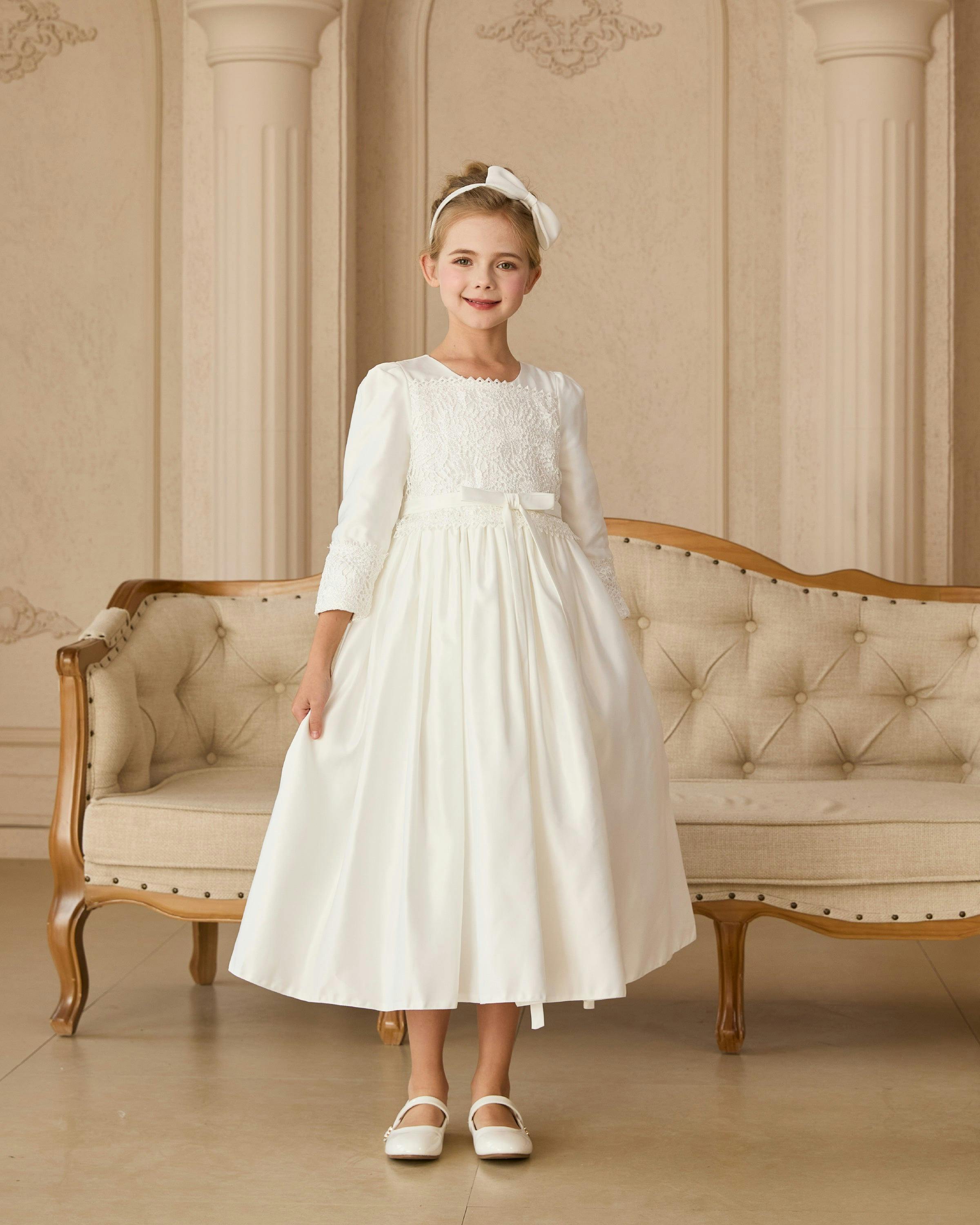 White Marindel Lace & Tulle Dress
