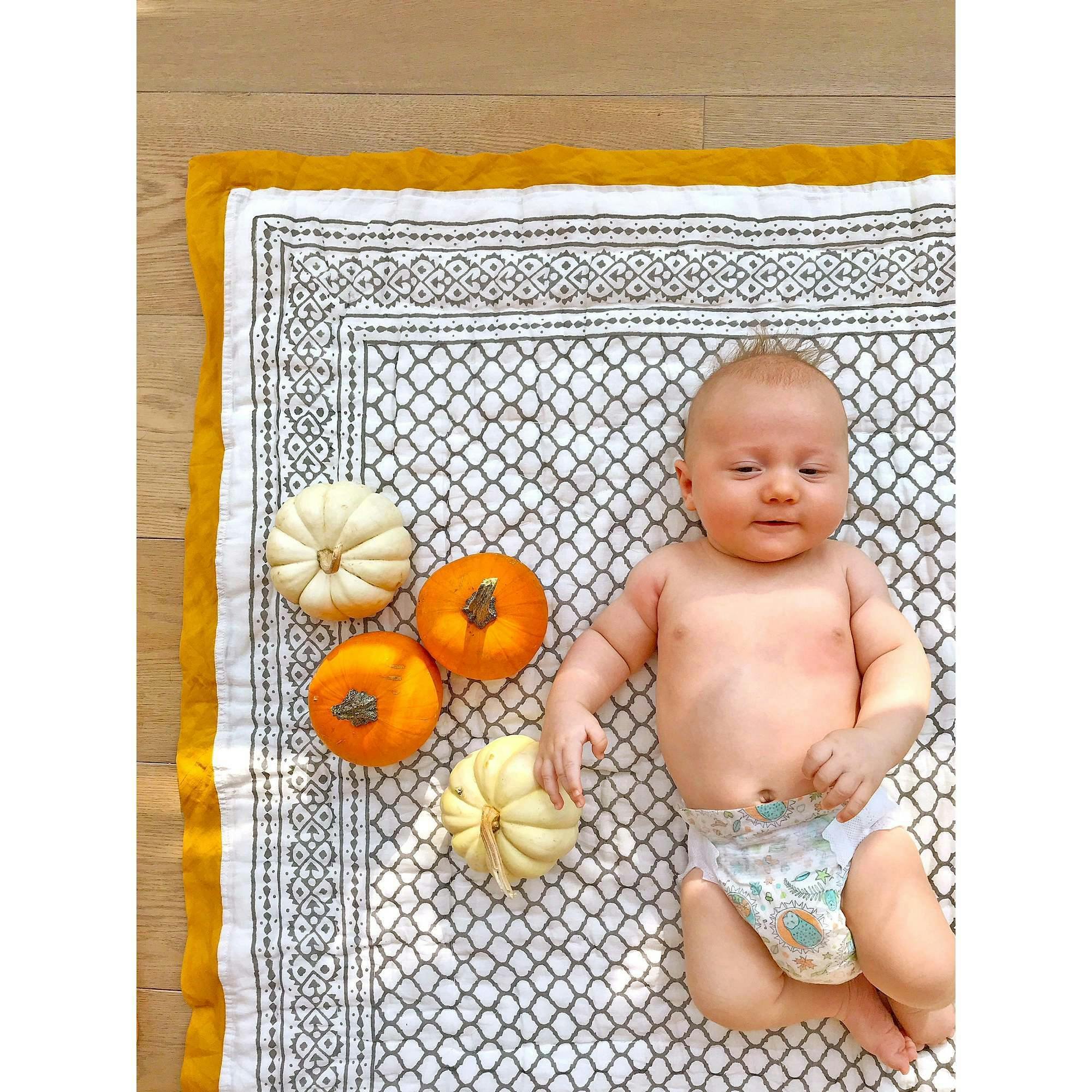 Block-Printed Cotton Crib Quilt