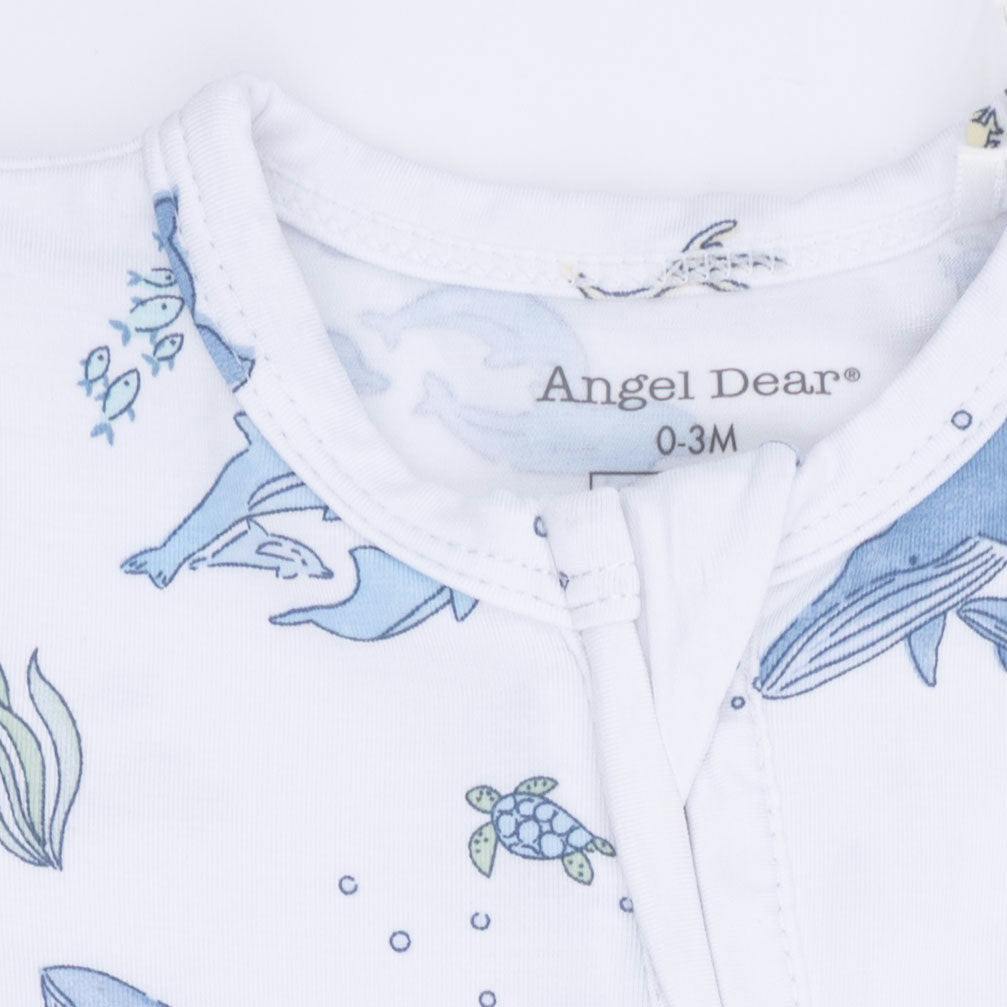 Watercolor Blue Whales - 2 Way Zipper Footie