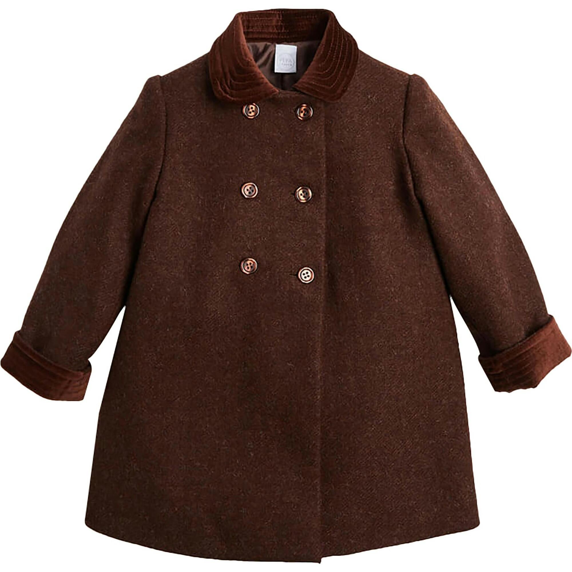Traditional Double Breasted Coat in Brown (12mths-10yrs)