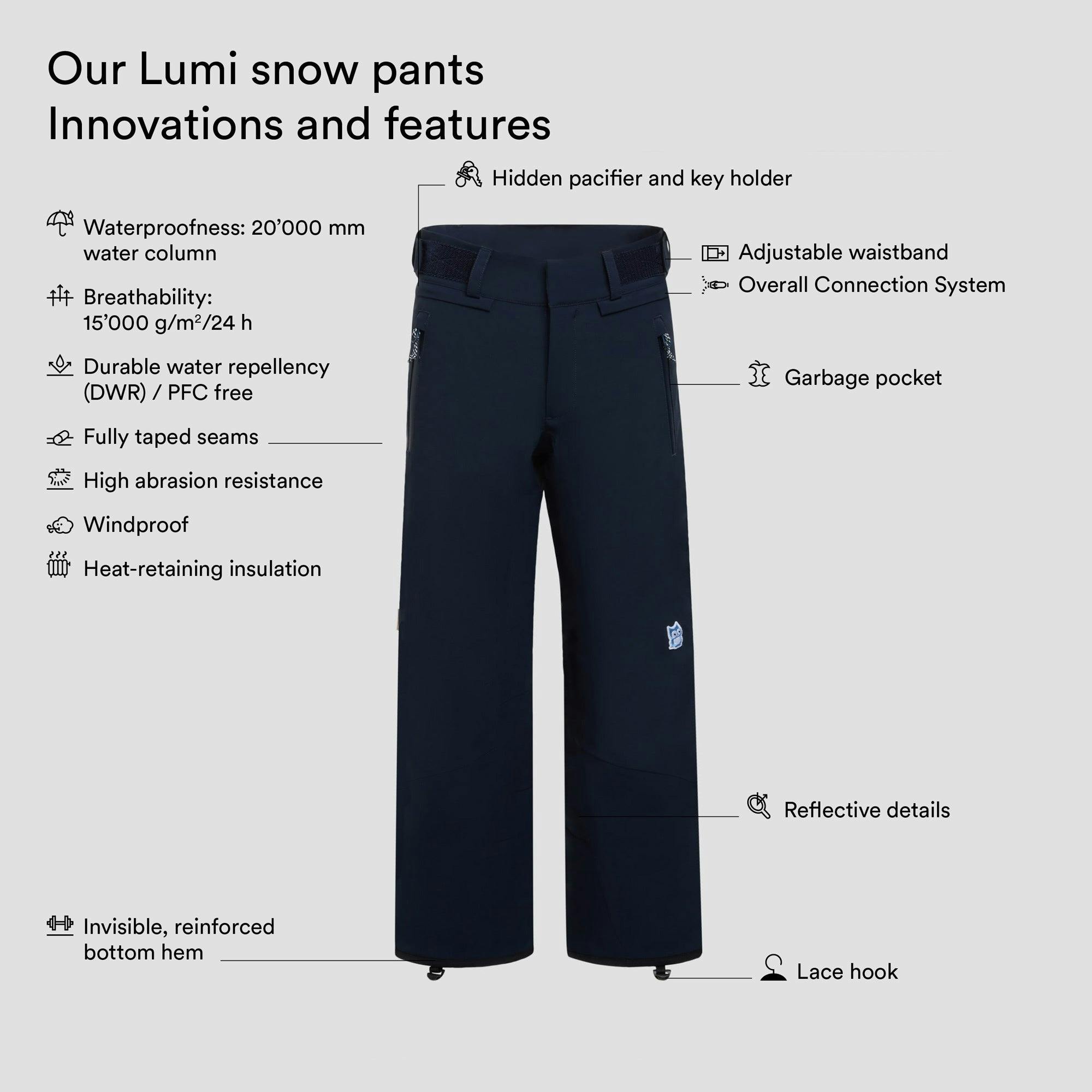 Lumi High Back Adjustable Waistband Snow Pants