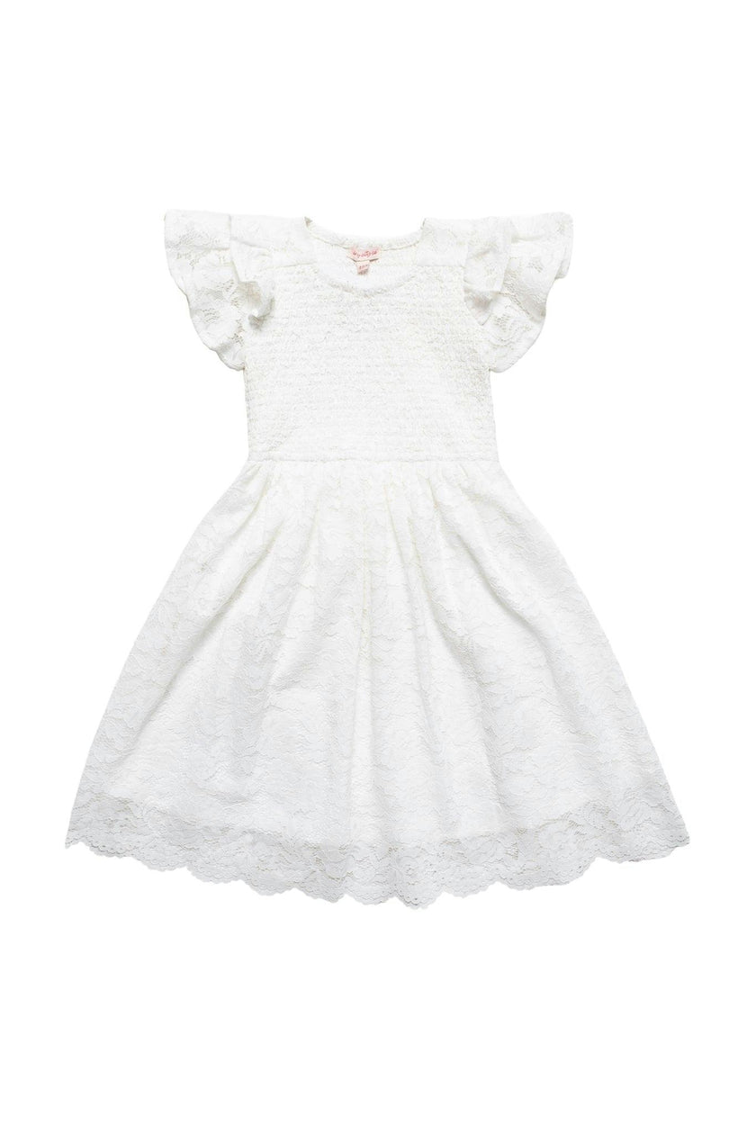 Mini Hattie Dress in White Lace