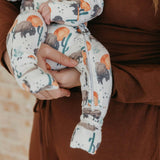 Convertible Zip-Up Footie Pajama - Bison