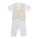 White 3pc Cool Dude Striped Outfit