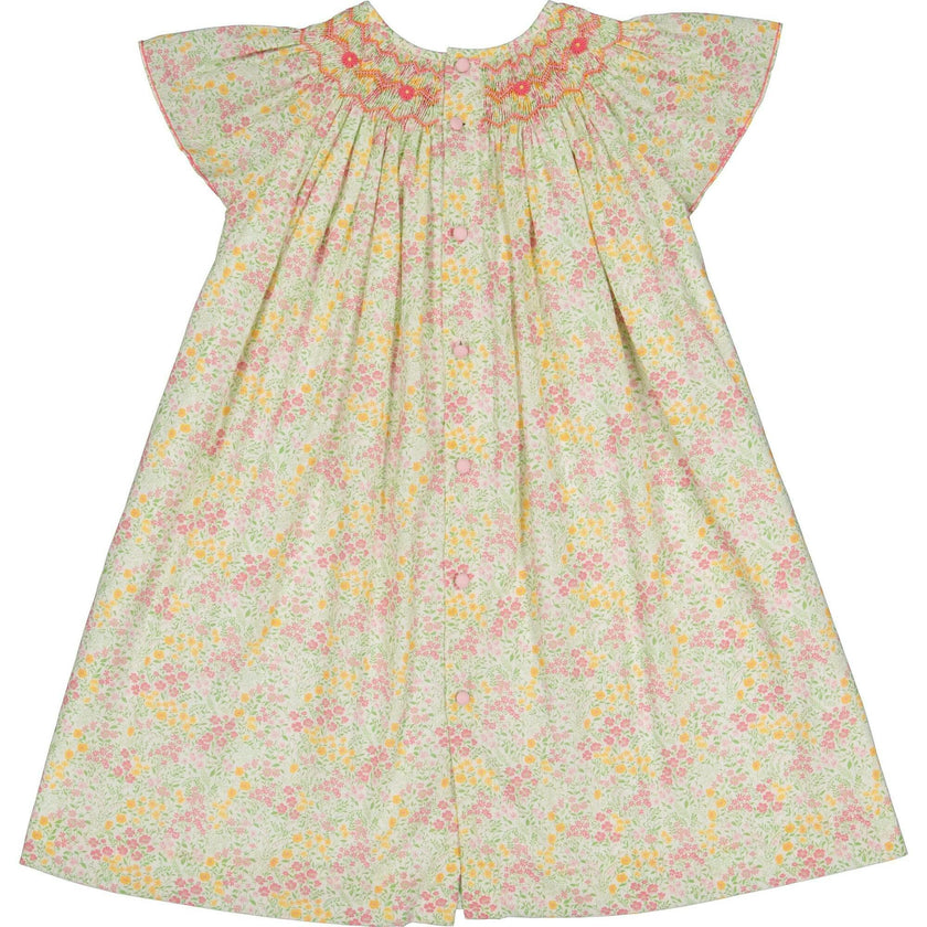 Prune Floral Frills Bishop Dress
