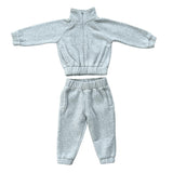 Fleece Zip Set Heather Gray