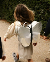 Alja Schoolbag | Vlinder | Silver Grey Metallic Leather