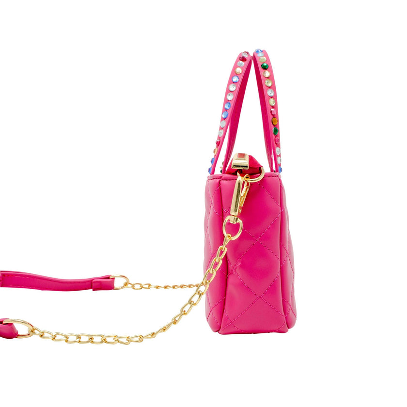 Quilted Rhinestone Tote Bag