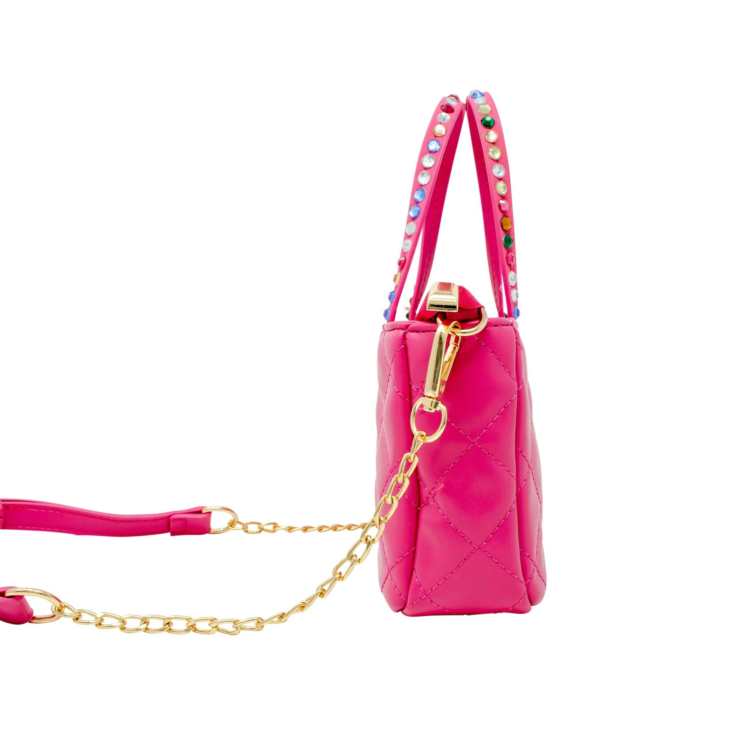 Quilted Rhinestone Tote Bag