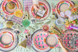 Packed Party Circus Soiree Dessert Plates 10ct - Gold Foil Colorful 3-Ply Party Plates, 8 Inch, 350 GSM for Circus and Carnival Birthdays