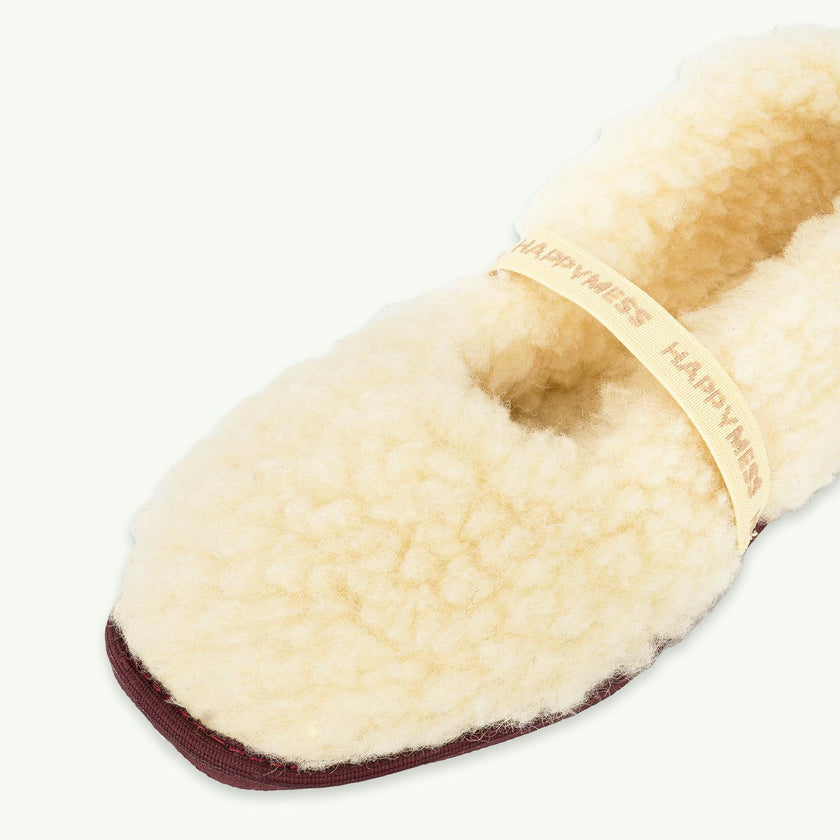 women's merino wool slippers - butter yellow