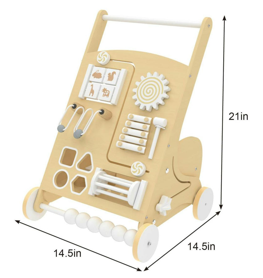 Wooden Baby Activity Walker with Sensory Play