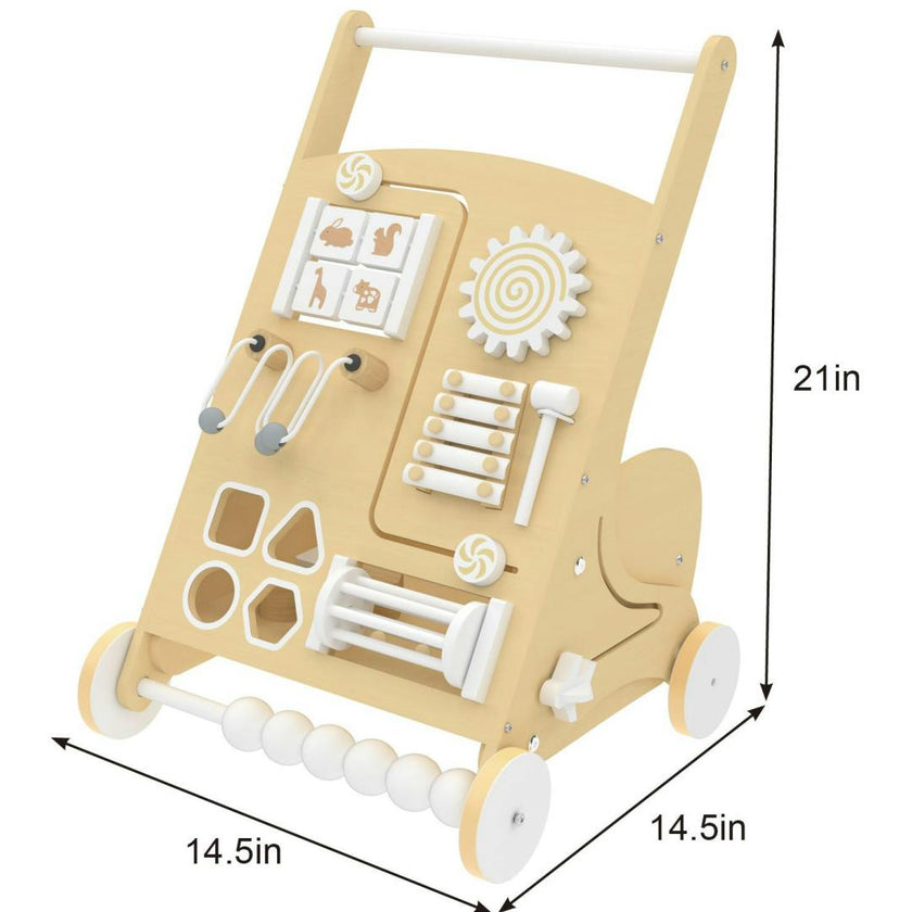 Wooden Baby Activity Walker with Sensory Play