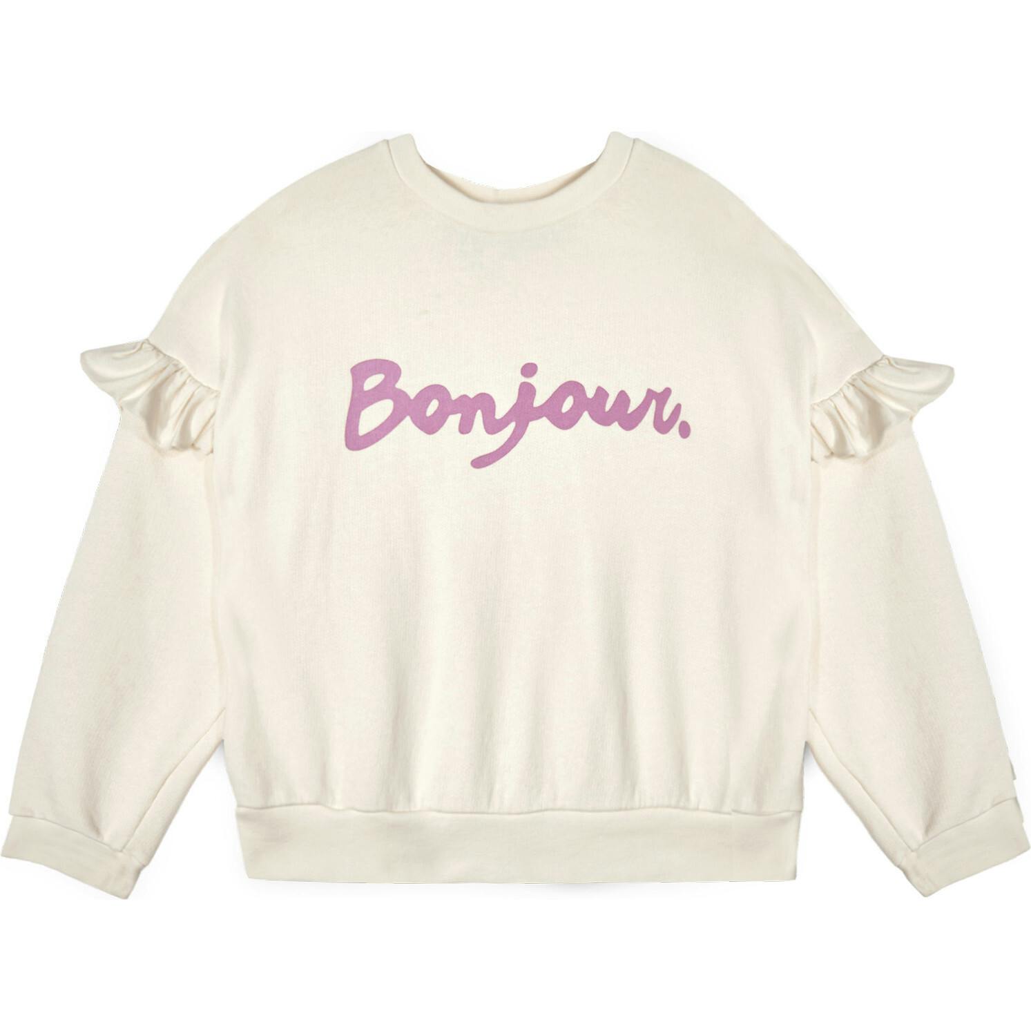 Mipounet SS26 Bonjour, Sweatshirt Ecru