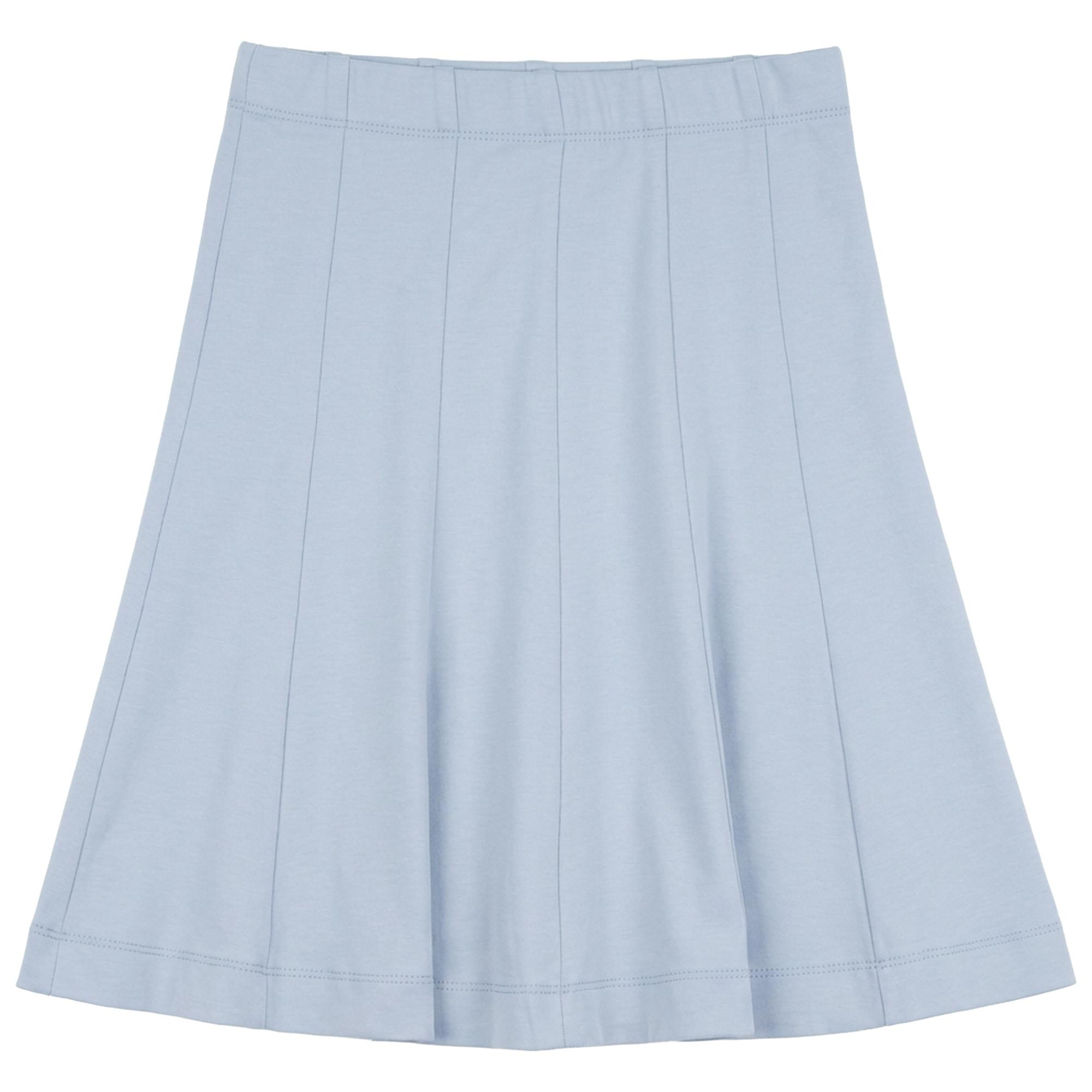Cotton Spandex Midi Length Panel Skirt