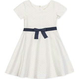 Organic Short Sleeve Lightweight Knit Skater Dress, White