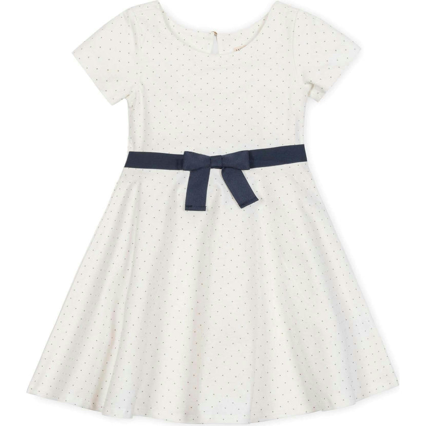 Organic Short Sleeve Lightweight Knit Skater Dress, White