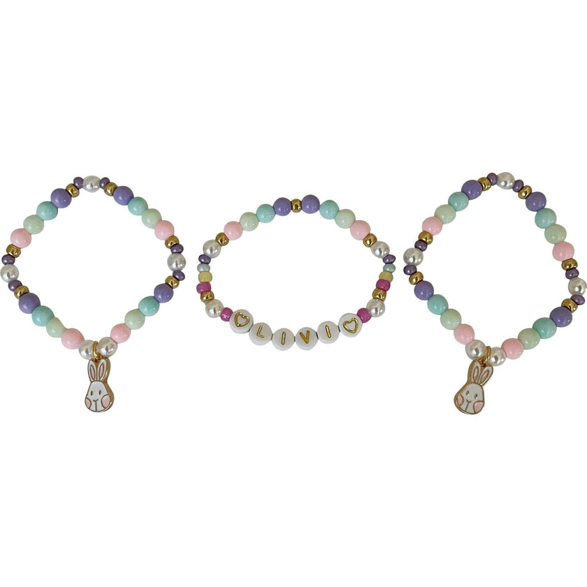 Livi Easter Monogram Bracelet Set