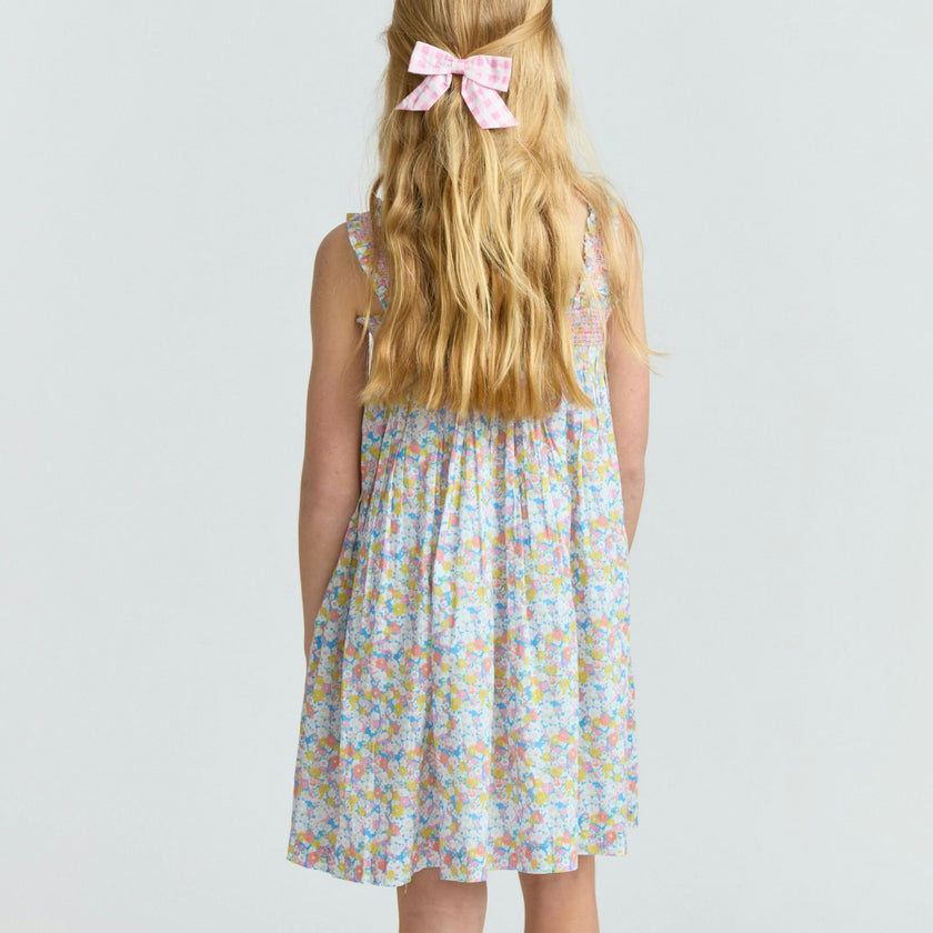 girls jasmine blossom smocked ruffle strap dress