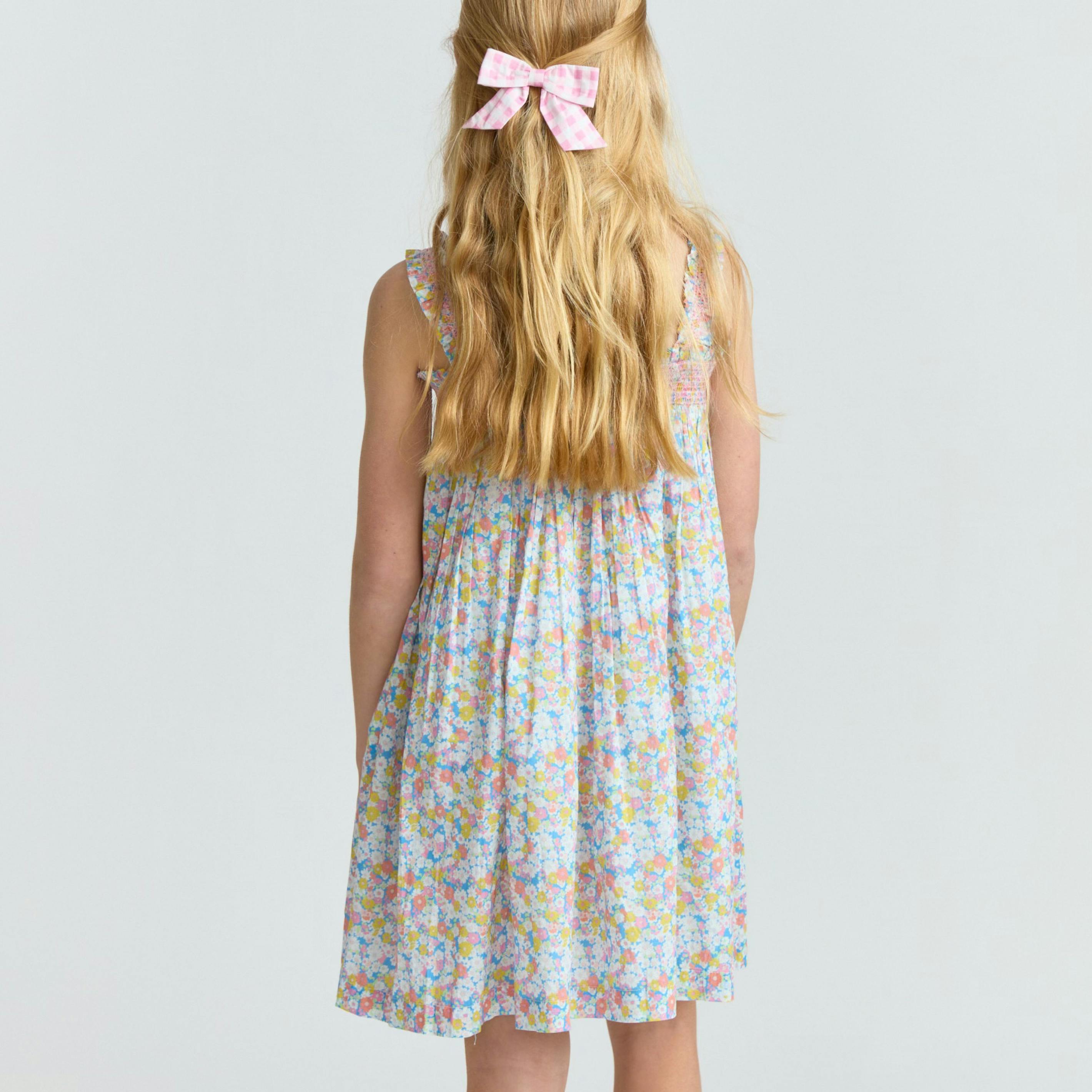 girls jasmine blossom smocked ruffle strap dress