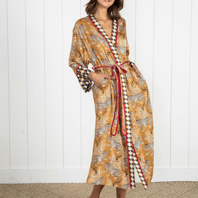 Bagheera - Eco Satin Robe - Tobacco