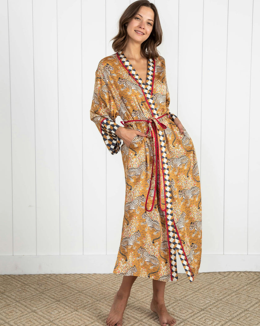 Bagheera - Satin Robe - Tobacco
