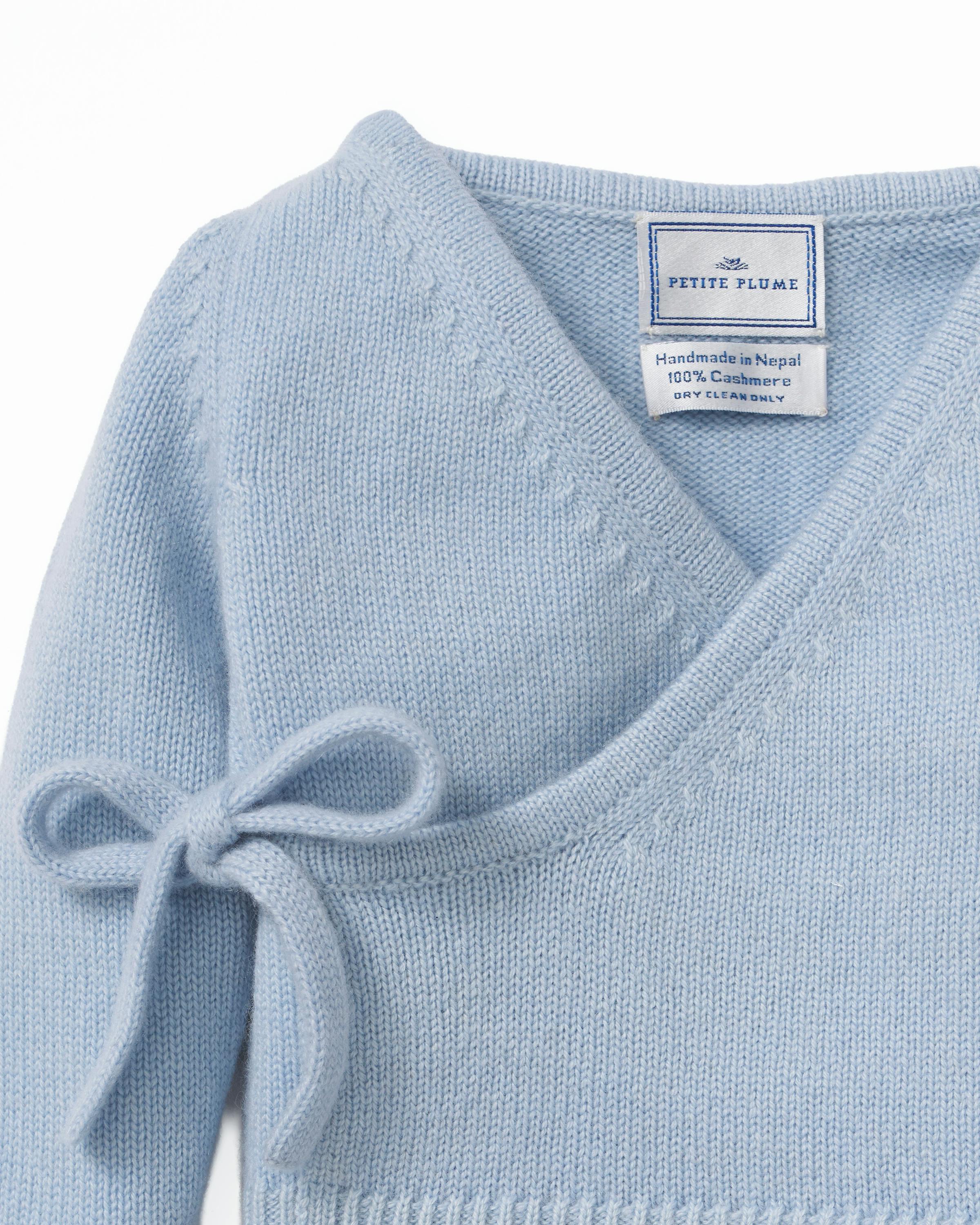 Baby's Cashmere Wrap Set in Light Blue
