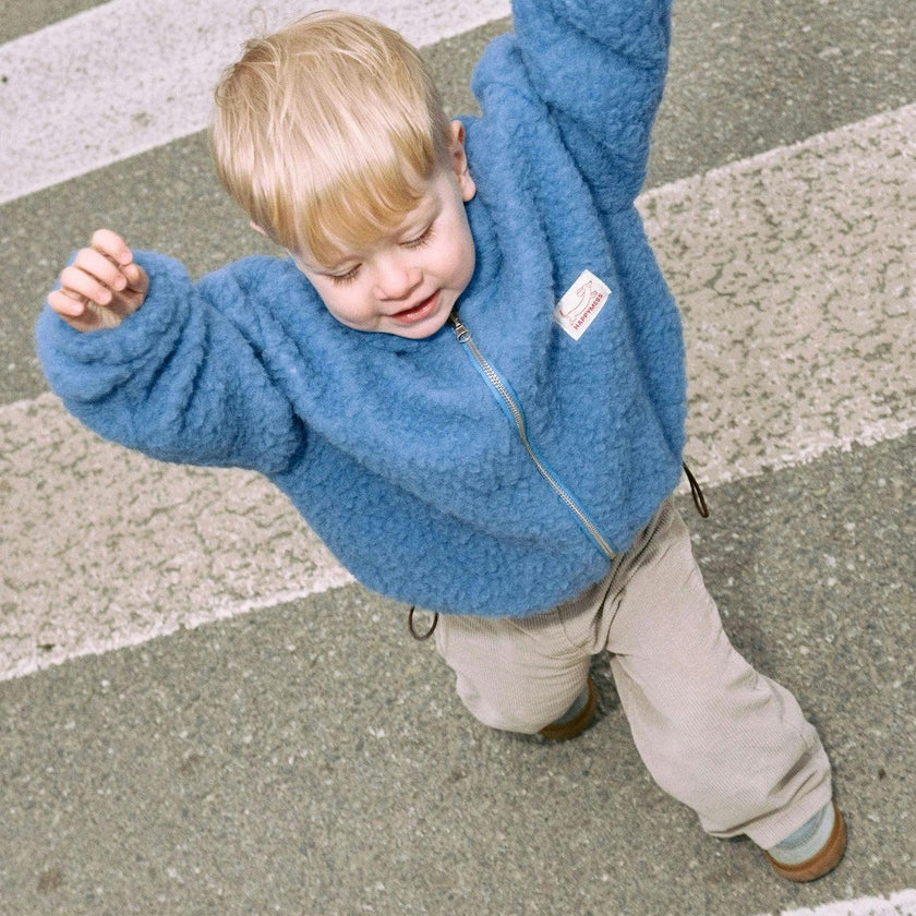children's merino wool bomber jacket - ice blue