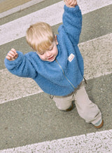 children's merino wool bomber jacket - ice blue