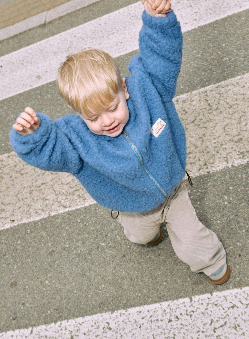 children's merino wool bomber jacket - ice blue