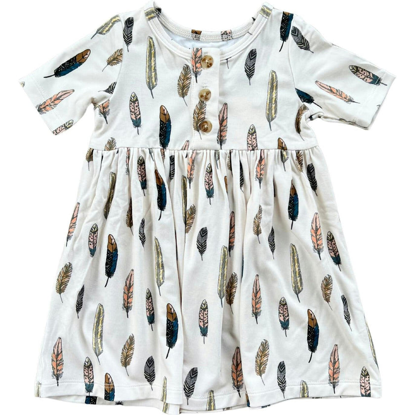 Short Sleeve Henley Dress Thistle