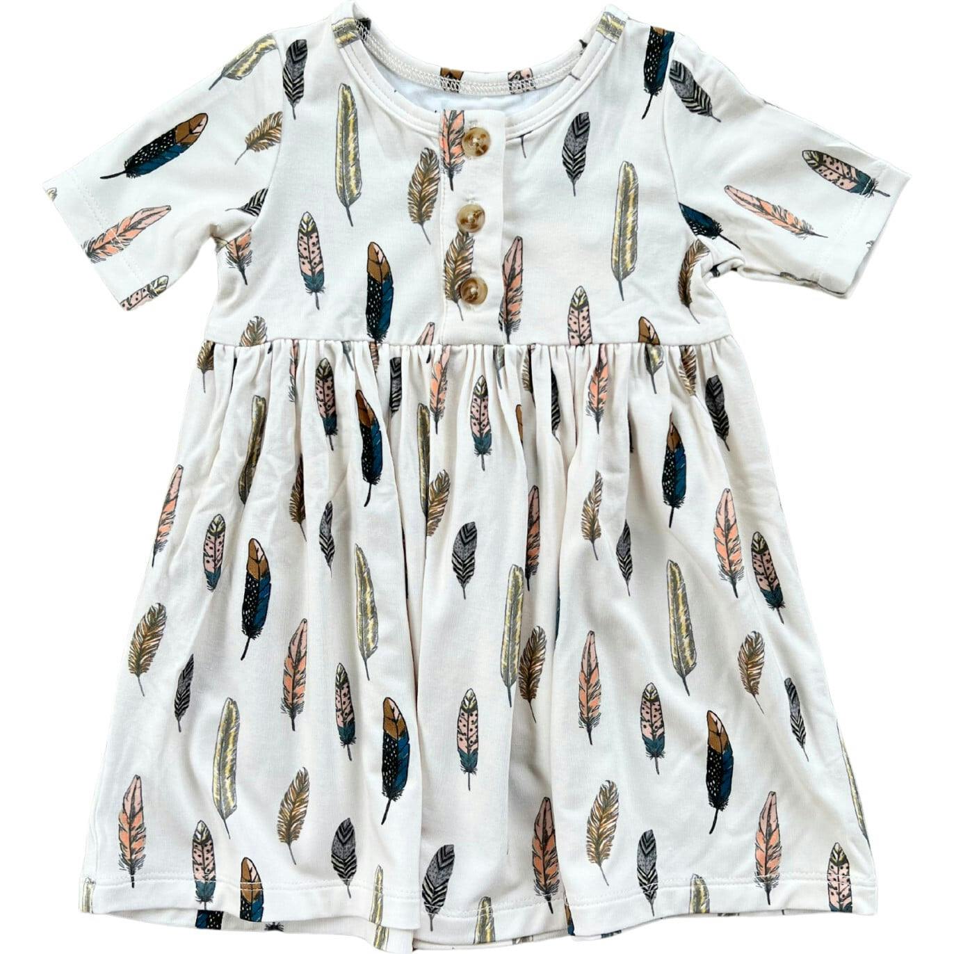 Short Sleeve Henley Dress Thistle