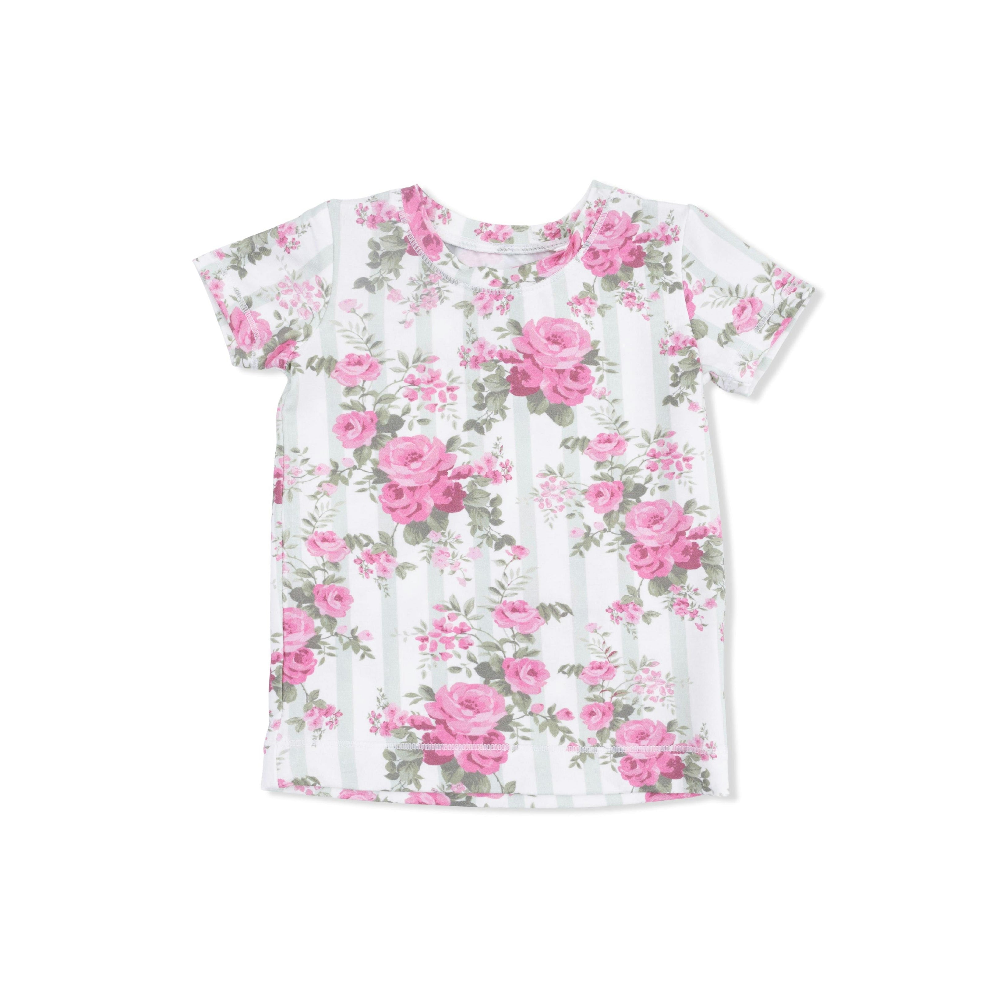 Cabbage Rose Stripe - Loungewear Short Set