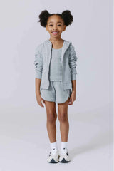 Girls Rib Hoodie in Collegiate Gray