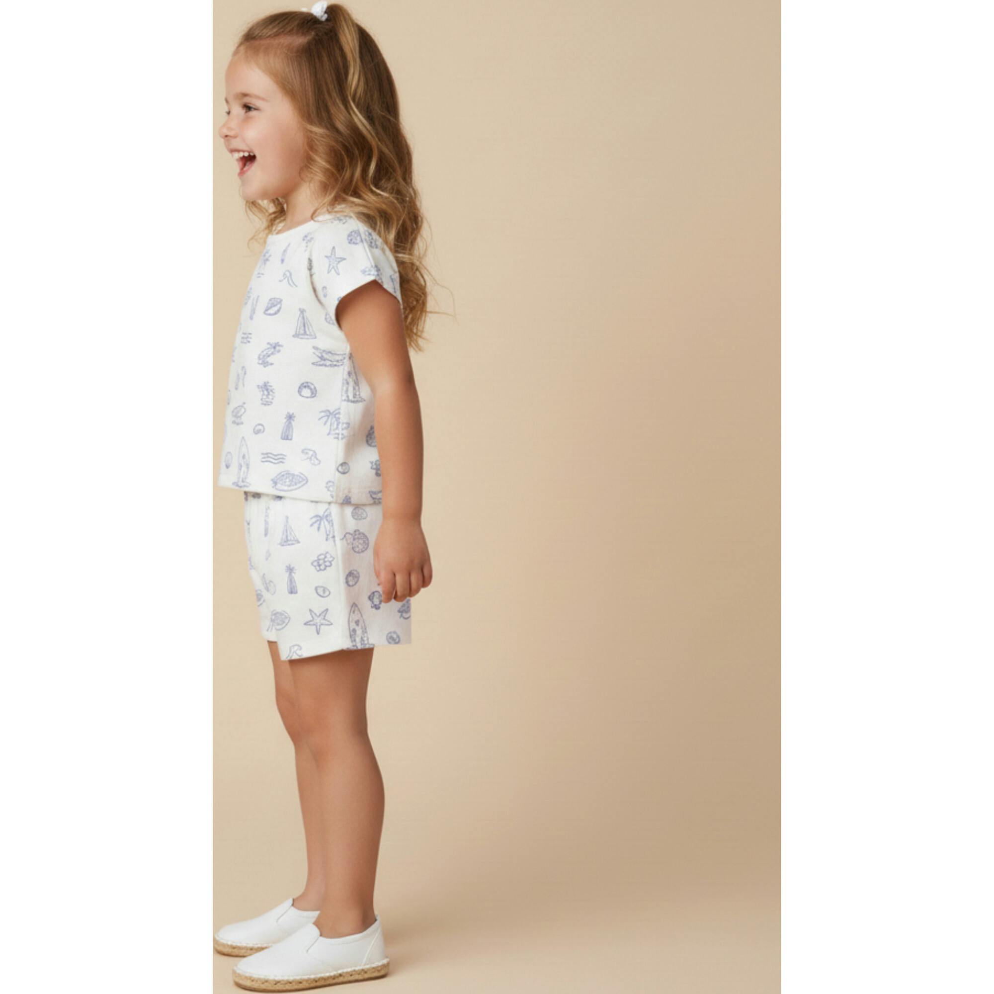 Organic Drop Shoulder Tee & Shorts Set - Coastal