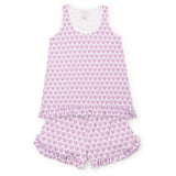 Mallory Women's Pajama Short Set - Pickleball Crest Pink