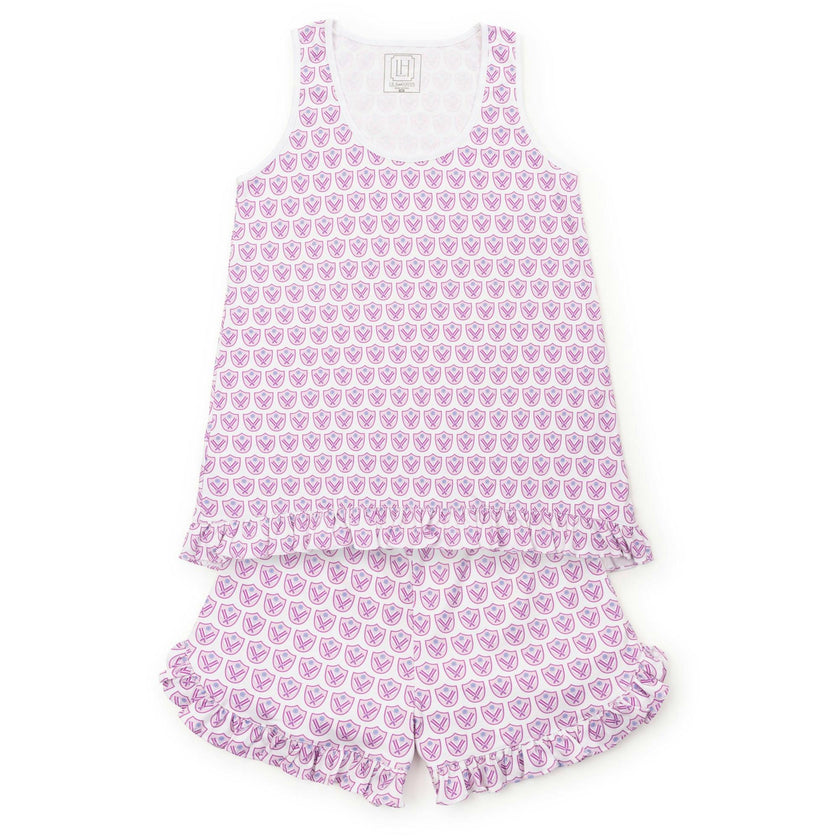 Mallory Women's Pajama Short Set - Pickleball Crest Pink