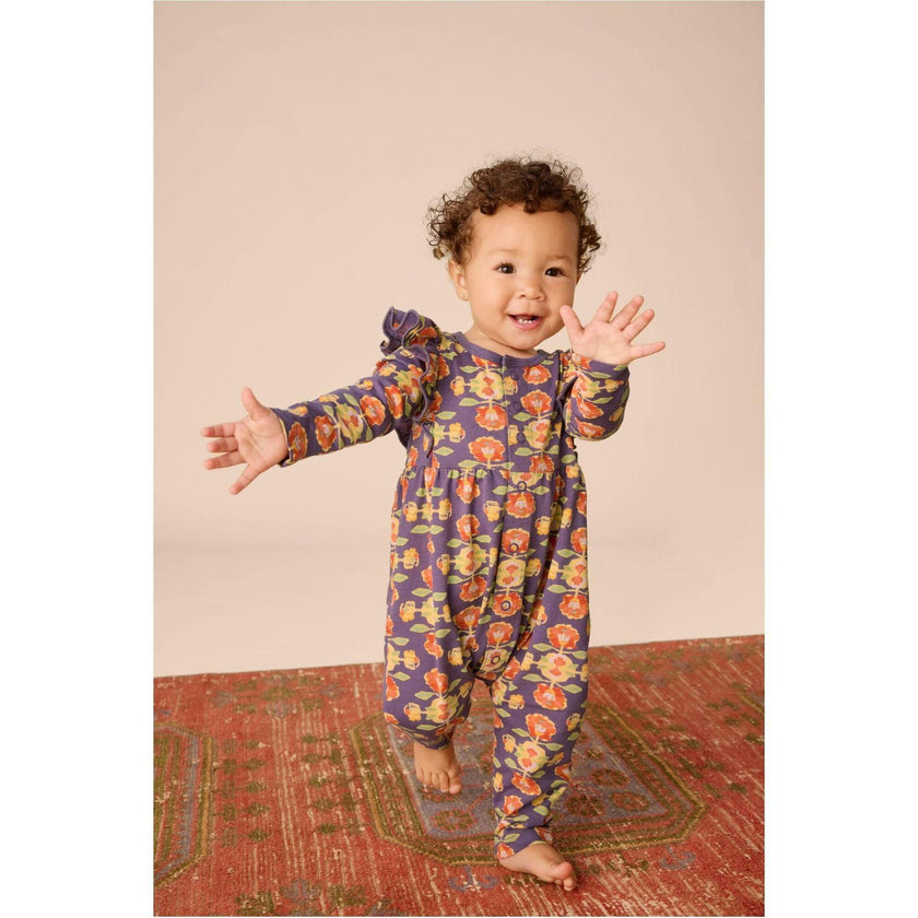 Snap Front Ruffle Baby Romper, Pink