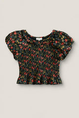 Mini Annalise Top in Obsidian Vintage Poppies