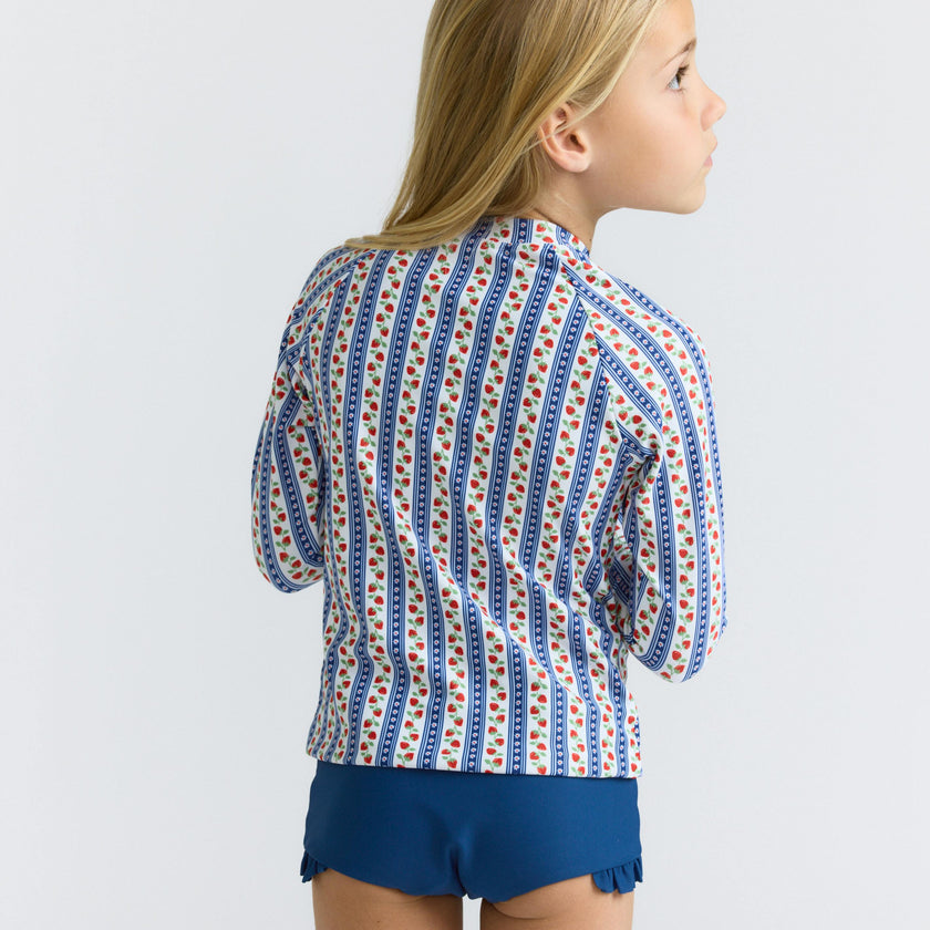 girls strawberry patch rashguard set