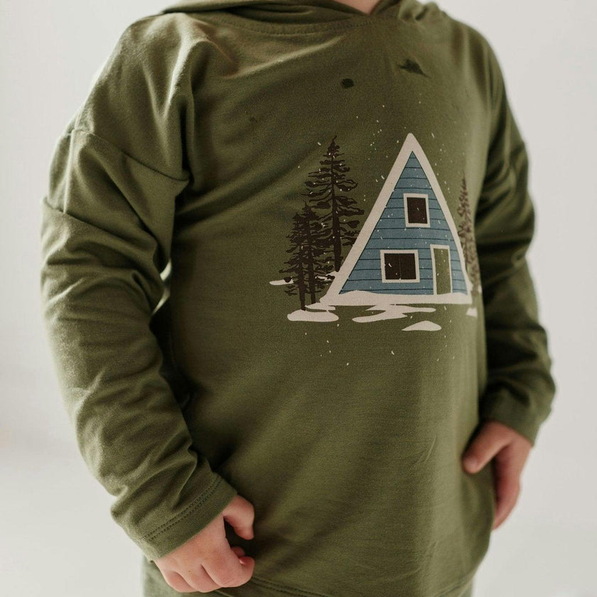 Boys Jersey Hoodie in Snow Lodge