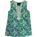 Tropical Palms Sleeveless Shift Dress
